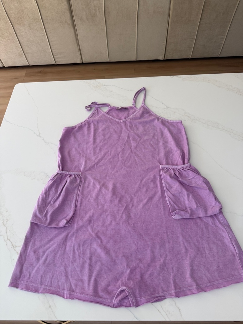 Zenana  Lilac adjustable Shoulder romper